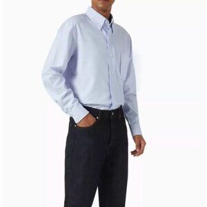 Sandro Oxford Shirt in Cotton Blue Long Sleeve Size XL